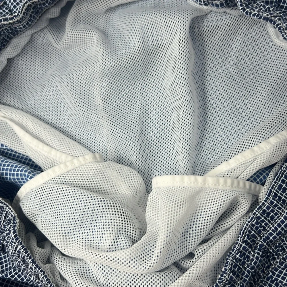 pal zileri concept Check swim trunk Men’s 4XL Inseam 5.5” Blue Swimwear